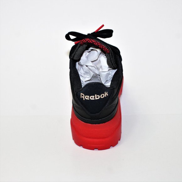 Reebok x Cardi B Club C Woman's Leather Black&Vector Red Platforms Women's 3.5 - Picture 6 of 11